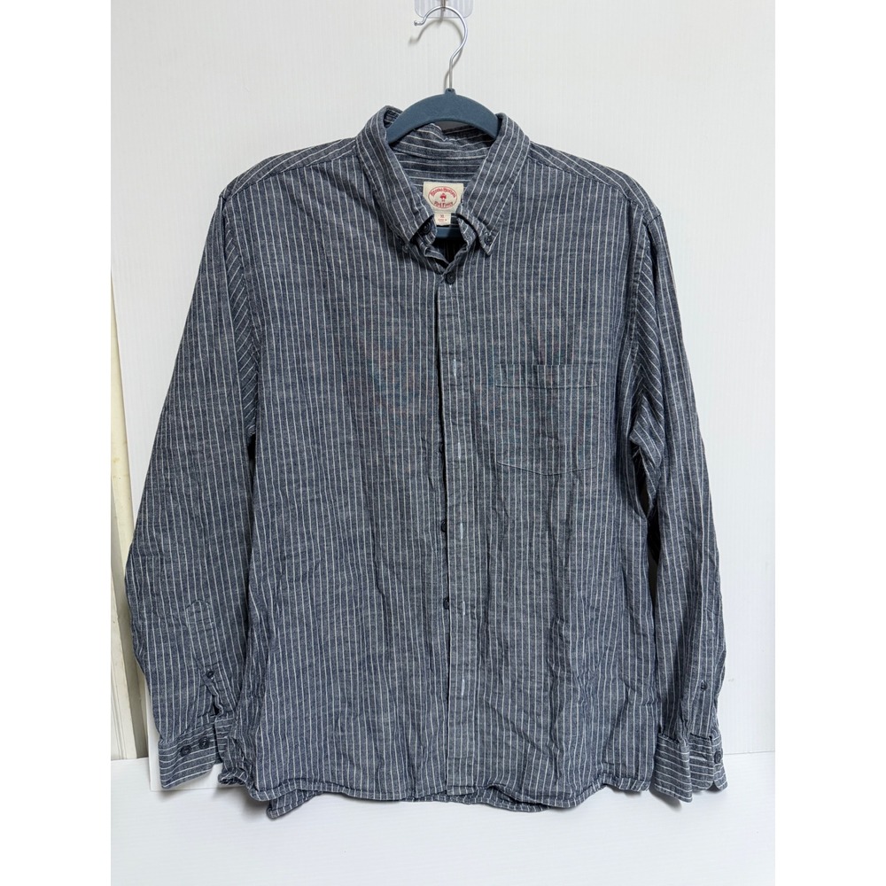 Brooks Brothers Red Fleece Mens XL Blue White Striped Button Down Shirt L/S